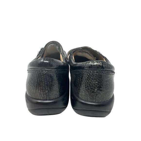 Alegria Womens Black Snake Embossed Leather Slip-On Loafers Size 39 US 9 - Picture 4 of 14